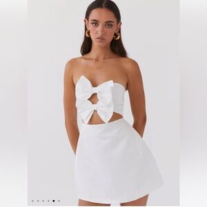 Peppermayo White Strapless Dress